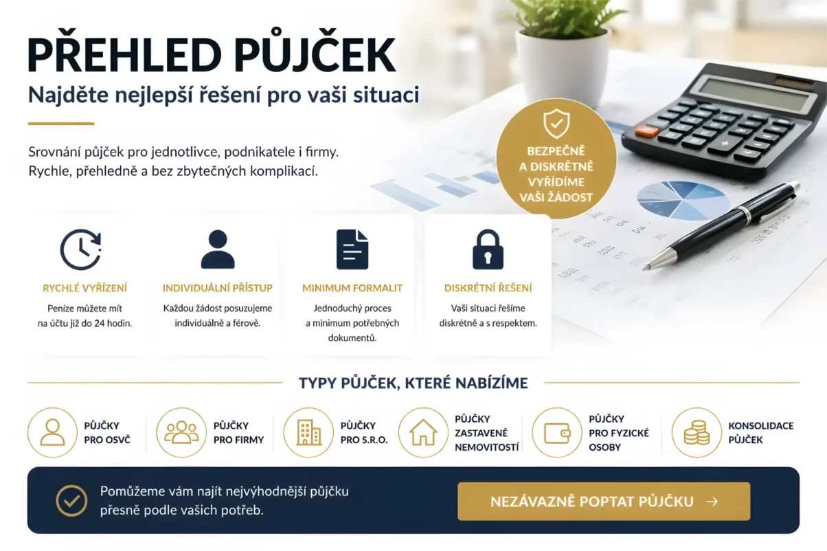 Přehled půjček a možností financování podle situace klienta